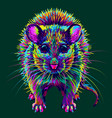 mouse abstract multi-colored neon portrai vector image vector image