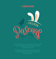happy easter spanish calligraphy greeting card vector image vector image