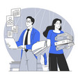 paperwork vs electronic documents vector image