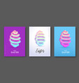 set of easter modern covers with flow 3d eggs vector image
