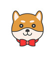 shiba inu emoticon filled outline design vector image