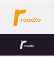 letter r logo road concept vector image vector image