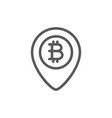 location mark with bitcoin coin blockchain line vector image vector image