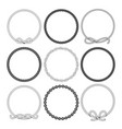 marine rope round frames set vector image vector image