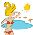 summer girl vector image