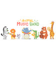animal musicians characters funny animals play vector image