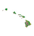 map of hawaii - habitat distribution - flat vector image vector image