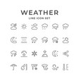 set line icons of weather vector image vector image