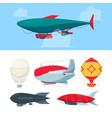 airship flying balloons dirigible zeppelin vector image vector image