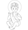 child jesus seated cartoon coloring page vector image vector image
