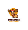 logo cute deer mascot cartoon style vector image