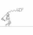 single continuous line drawing young astronaut vector image vector image