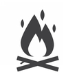 bonfire outline icon vector image