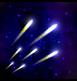 comet in the starry sky vector image vector image