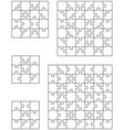 five different white puzzle vector image
