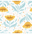 floral flat hand drawn seamless color pattern vector image