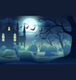 halloween background with scary castle pumpkins vector image vector image