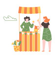 lemonade stall vendor sell cold drink to cool vector image vector image