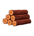 stack of firewood materials for lumber industry vector image vector image