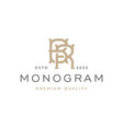 br letter monogram logo design vector image vector image