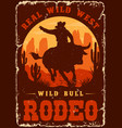 bull rodeo colorful vintage poster vector image vector image