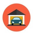 garage car icon flat vector image vector image