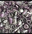 manicure hand drawn doodles seamless pattern vector image