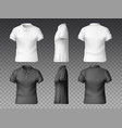 realistic t-shirt front back and side vector image vector image