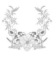 vintage frame border monogram floral ornament vector image