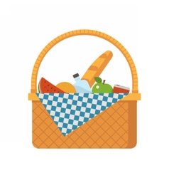 Empty wicker basket without handles Royalty Free Vector