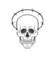 skull with barbed wire concept vector image