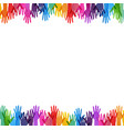 color hand print border isolated white background vector image