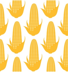 Seamless pattern with corn on cob with leaves Vector Image