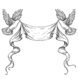 doves sketch ribbon vector image vector image