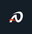 initial logo ao swoosh abstract vector image