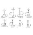 lineart oriental culture smoke cloud arabian cafe vector image vector image