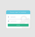 white login template design for your website vector image vector image