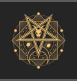 pentagram with goat skull octagram crescent moon vector image vector image