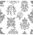 seamless pattern with buddhism symbols vector image
