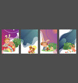 set happy kids in bunny costume with ears vector image vector image