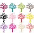 colorful tree silhouette vector image vector image