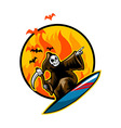 grim surfing on flame vector image
