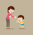 mother and sick boy coughing hard vector image