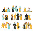 arabs family icon set vector image
