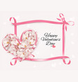 happy valentines day beautiful getting card vector image