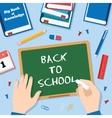 back to school flat style background with chalk vector image
