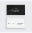 black and white business card with marble texture vector image vector image