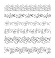 black seamless floral border collection vintage vector image