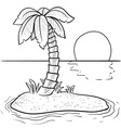 doodle palm tree island vector image