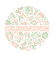 party icon event birthday celebration symbols vector image vector image